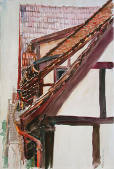 Dach 1, Architektur, Aquarell